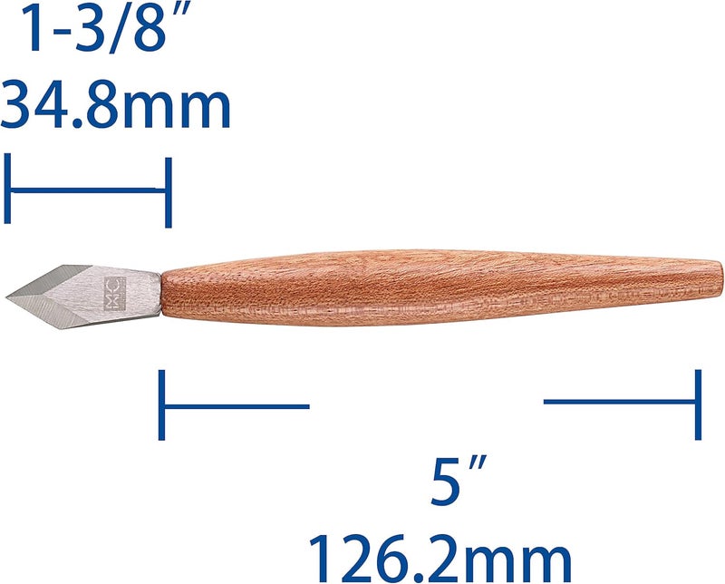 MKC Marking Knife with Plastic Protector, Marking Gauge Woodworking, Premium Woodworking Tool with High Speed Steel Sharp Blade, Beautiful Rose Wood Handle - Image 4